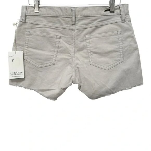 Carve Designs Oahu 4 Inch Corduroy Shorts Gray Size 10 NEW - Picture 3 of 10